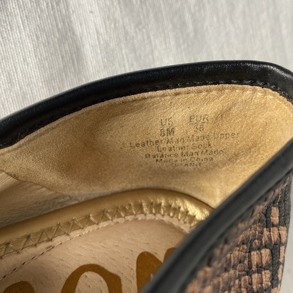 Sam Edelman classic snake skin embossed leather loafers golden horse bit SIZE 8 - Picture 10 of 13